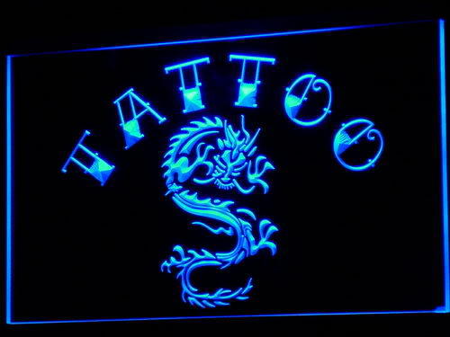 Tattoo Chinese Dragon Ink Open Neon Light Sign